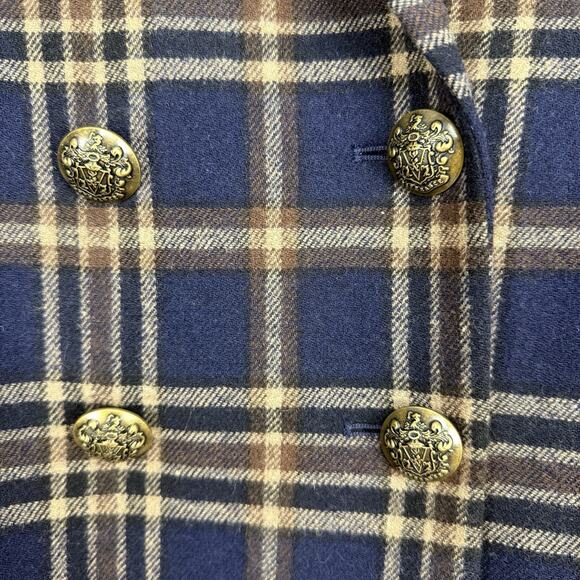 Veronica Beard Double Basted Blazer Size 14 Navy Plaid Wool Oria Dickey Academia - Picture 5 of 16